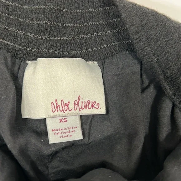 Anthropology Chloe Oliver Daisy Shorts Black with Floral Embroidery - Picture 6 of 8